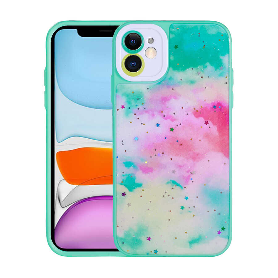 iPhone 11 Kılıf Kamera Korumalı Sert Desenli Zore Pami Kılıf - NO5