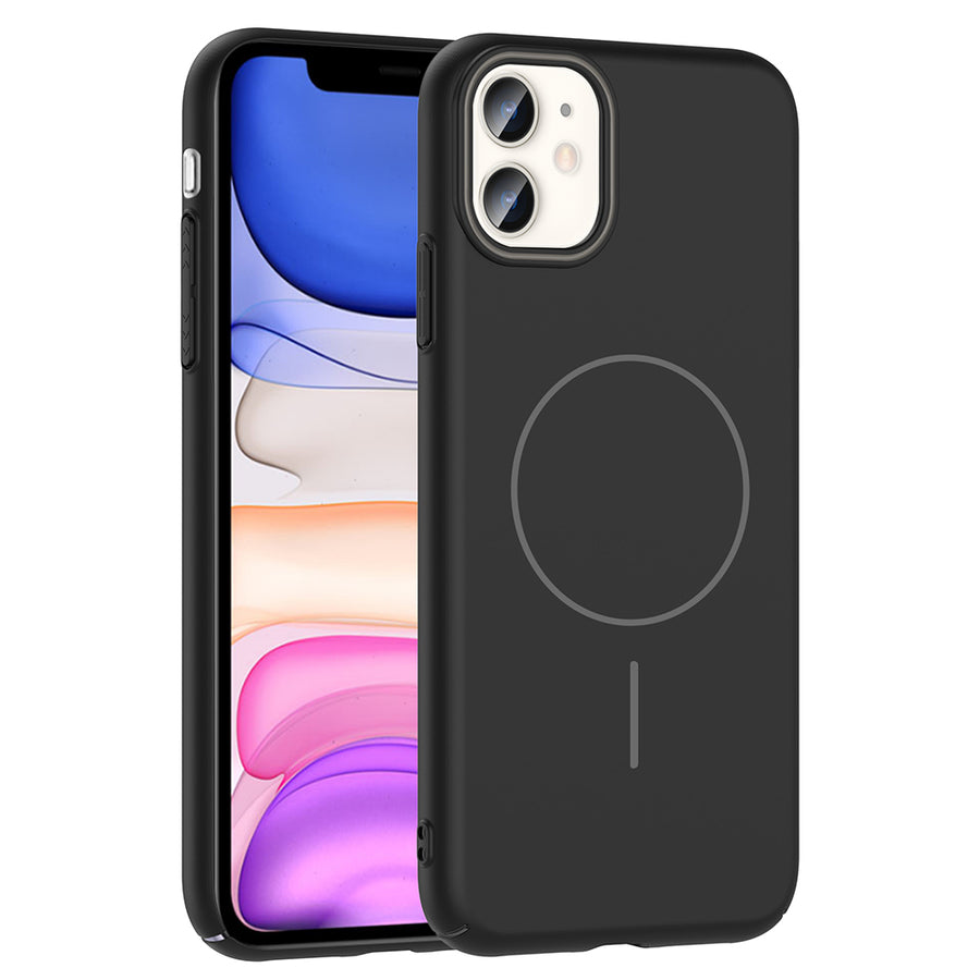 iPhone 11 Kılıf M-safe Şarj Özellikli Zore Ruby Sert Kılıf - Siyah