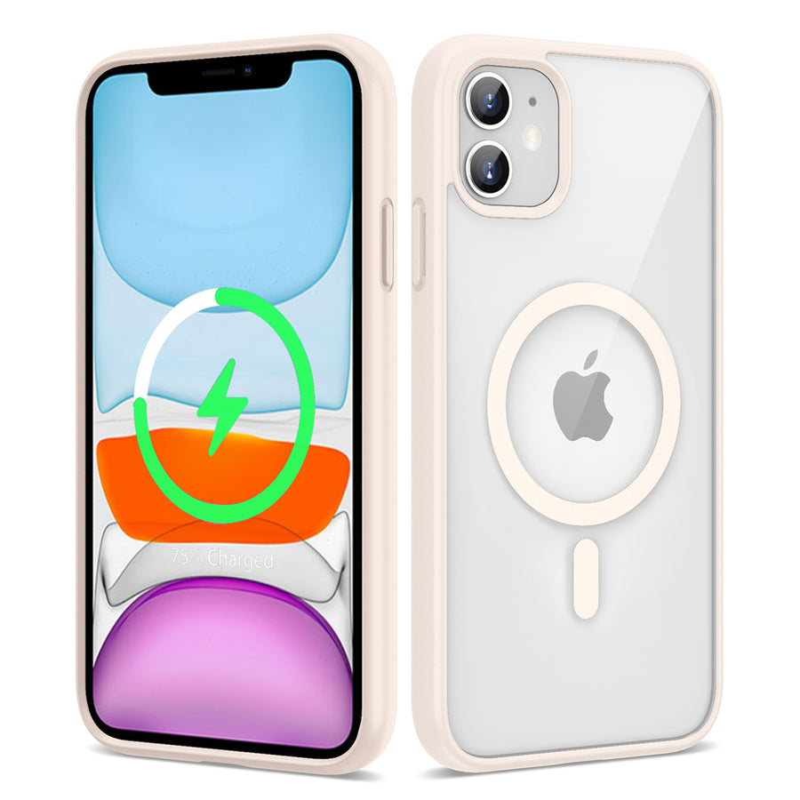 iPhone 11 Kılıf M-safe Wireless Şarj Özellikli Silikon Zore Ege Kılıf - Pembe