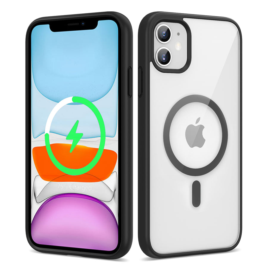 iPhone 11 Kılıf M-safe Wireless Şarj Özellikli Silikon Zore Ege Kılıf - Siyah