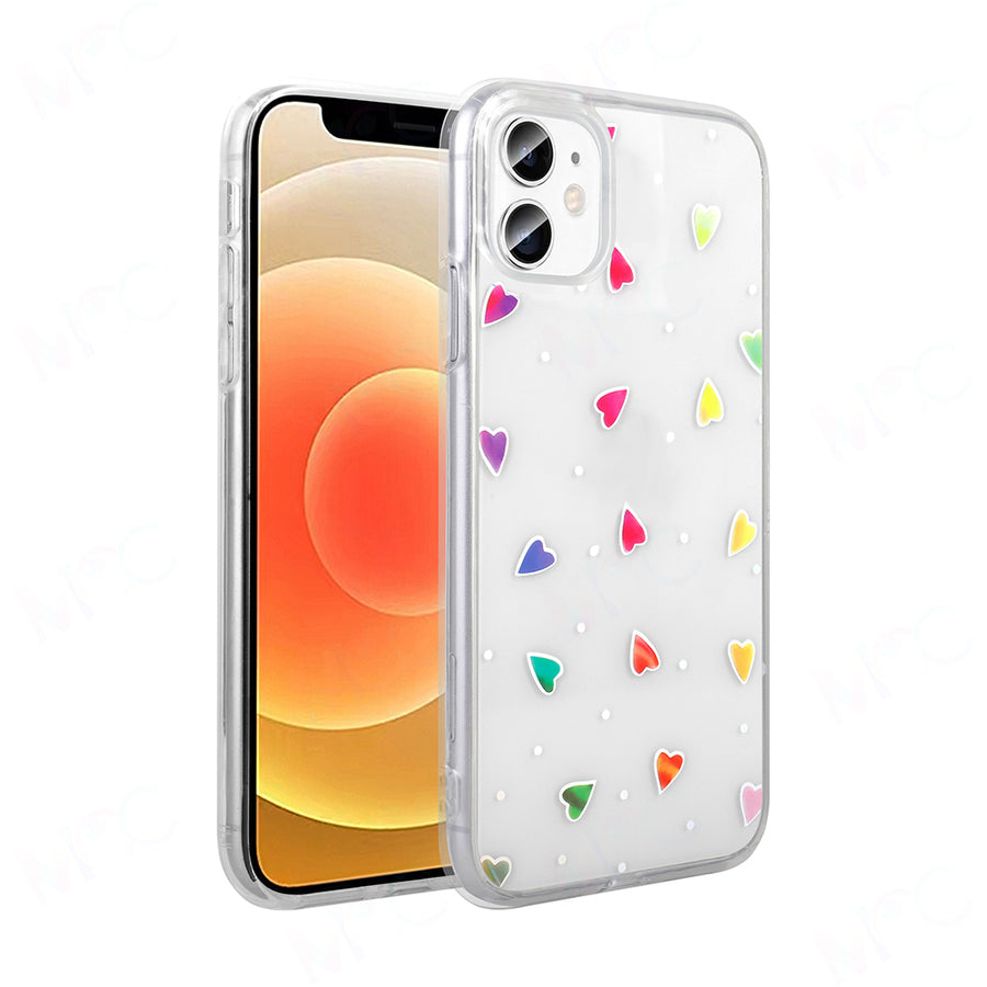 iPhone 11 Kılıf Şeffaf Figürlü Zore Folk Sert Kılıf - Kalp