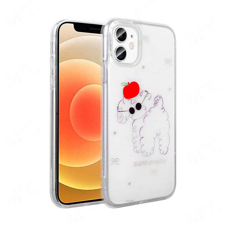 iPhone 11 Kılıf Şeffaf Figürlü Zore Folk Sert Kılıf - Sevimli Köpek