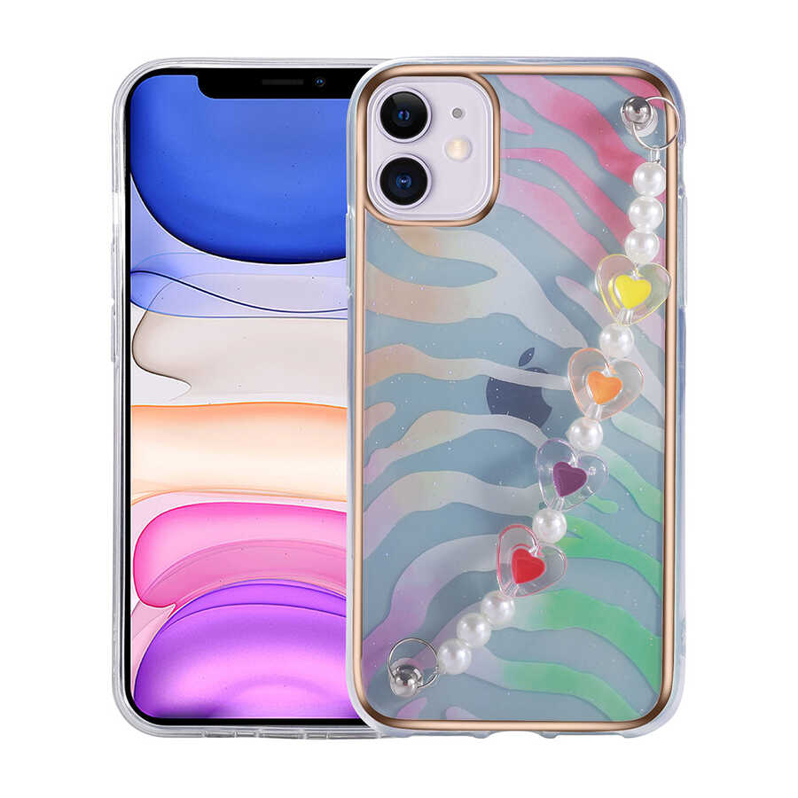 iPhone 11 Kılıf Zore Pilla Kılıf - Pembe-Yeşil