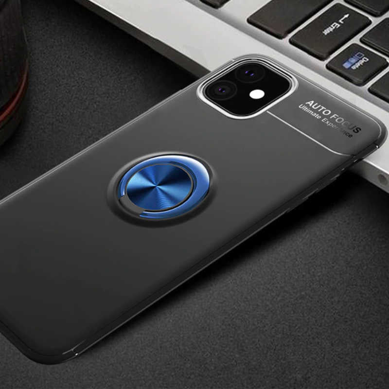 iPhone 11 Kılıf Zore Ravel Silikon Kılıf - Siyah-Mavi