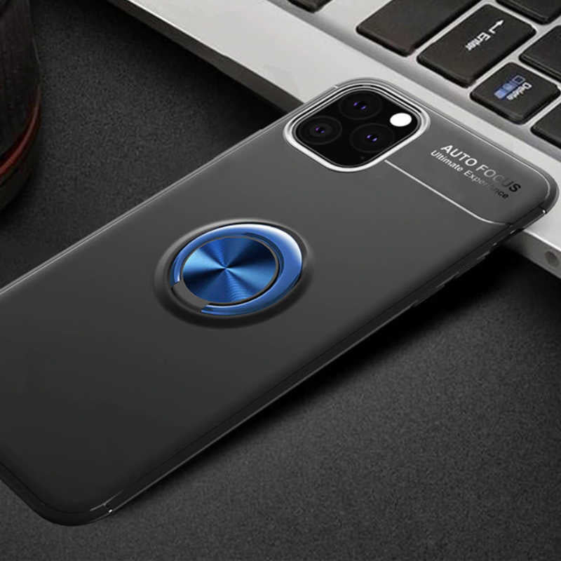 iPhone 11 Pro Kılıf Zore Ravel Silikon Kılıf - Siyah-Mavi
