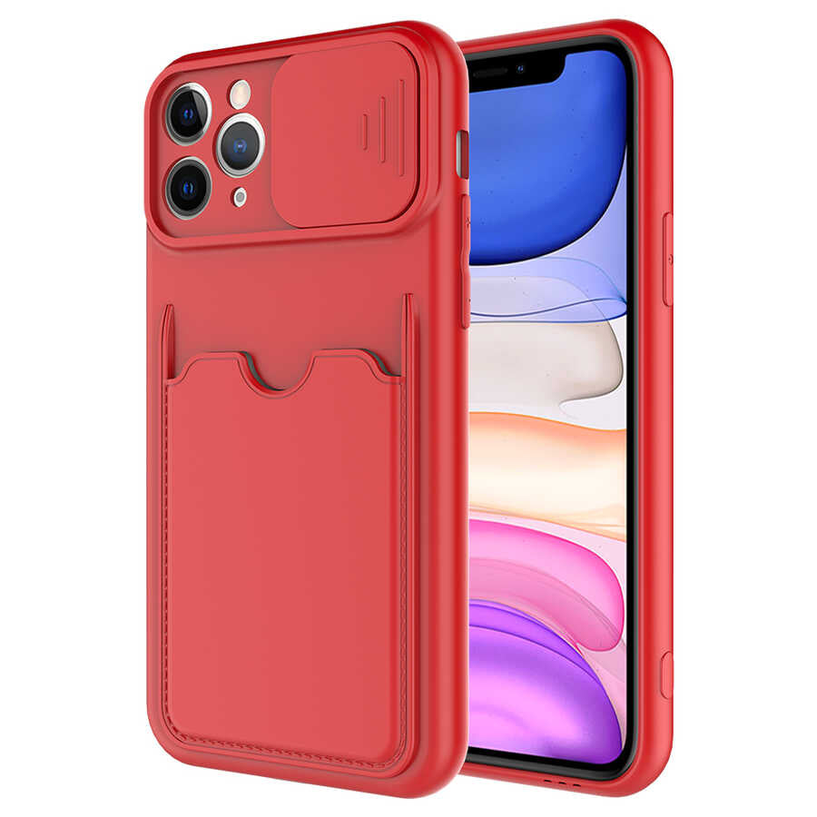 iPhone 11 Pro Max Kılıf Zore Kartix Kılıf - Kırmızı