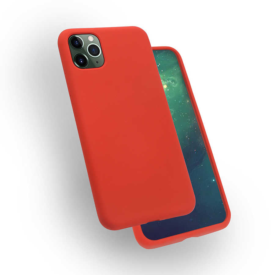 iPhone 11 Pro Max Kılıf Zore Silk Silikon - Kırmızı