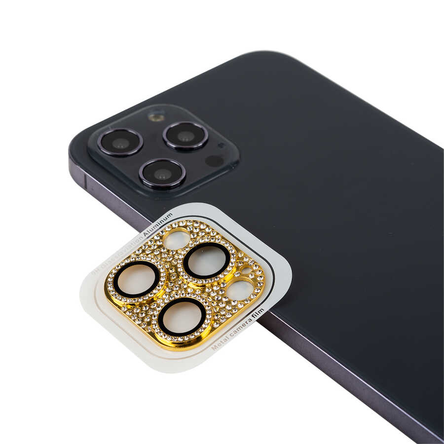 iPhone 11 Pro Max Zore CL-08 Kamera Lens Koruyucu - Gold