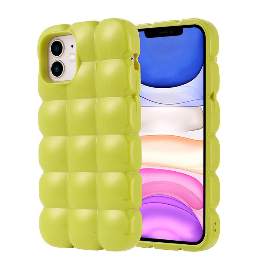 iPhone 12 Kılıf Parlak Esnek Silikon Zore Dom Dom Kılıf - Yeşil