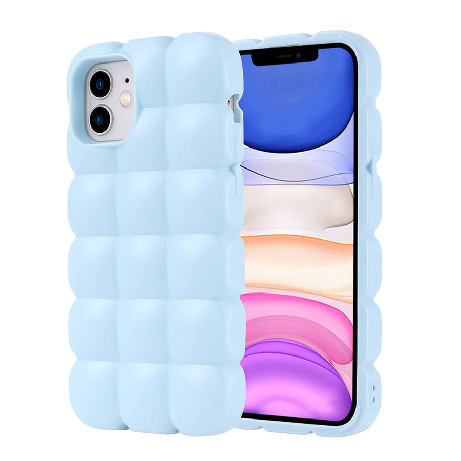 iPhone 12 Kılıf Parlak Esnek Silikon Zore Dom Dom Kılıf - Mavi