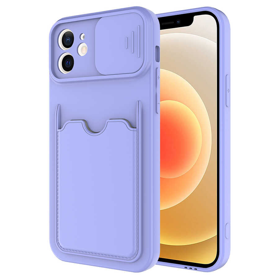 iPhone 12 Kılıf Zore Kartix Kılıf - Lila