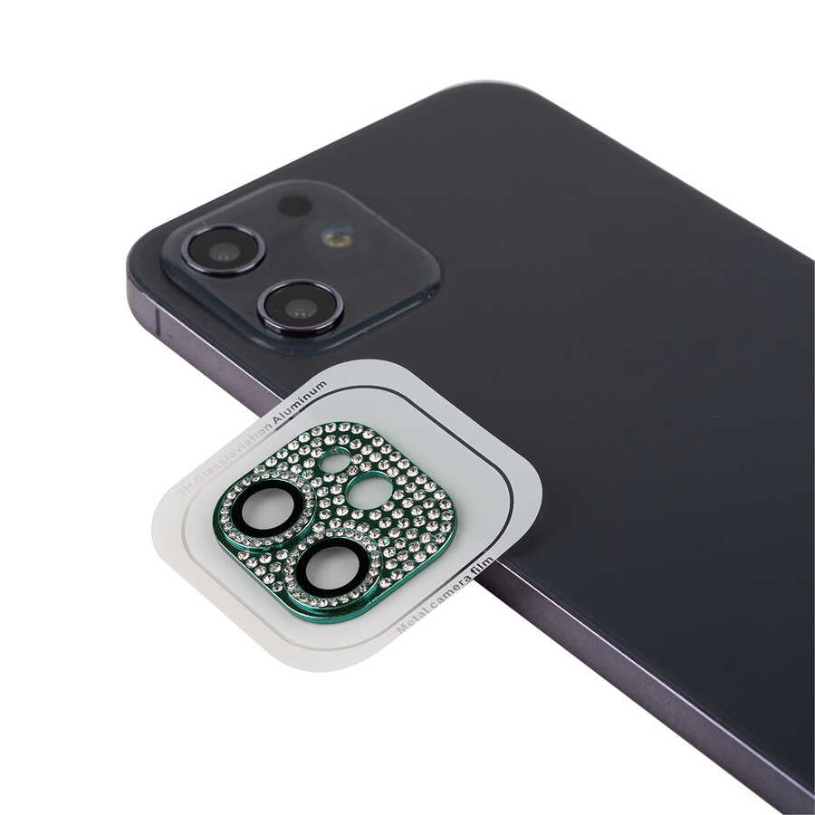 iPhone 12 Mini Zore CL-08 Kamera Lens Koruyucu - Koyu Yeşil