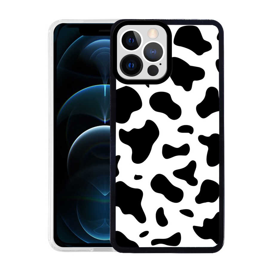 iPhone 12 Pro Kılıf Zore M-Fit Desenli Kılıf - Cow No1