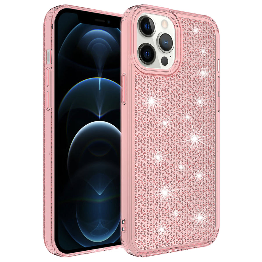 iPhone 12 Pro Max Kılıf Airbagli Parlak Tasarımlı Zore Snow Kılıf - Pembe