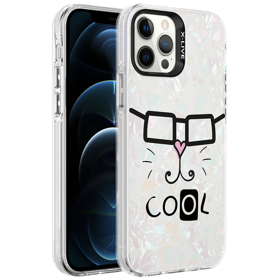 iPhone 12 Pro Max Kılıf Mermer Desenli Zore Marbello Kılıf - Beyaz