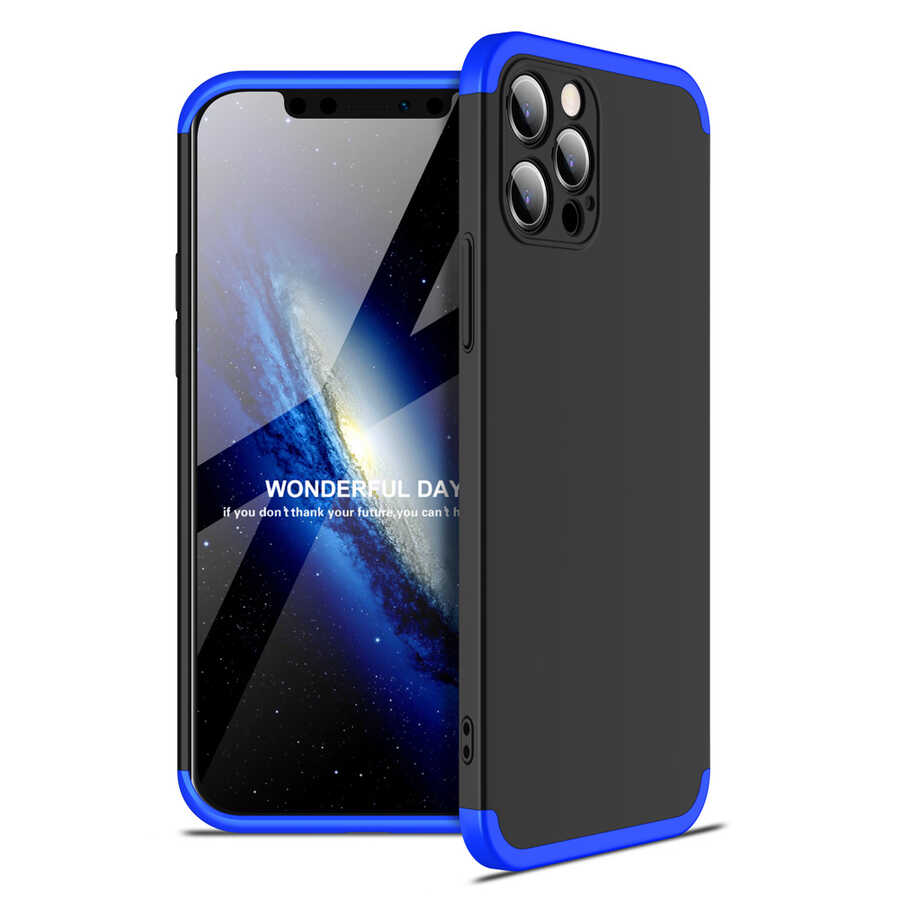iPhone 12 Pro Max Kılıf Zore Ays Kılıf - Siyah-Mavi