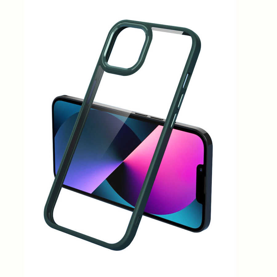iPhone 12 Pro Max Kılıf Zore Krom Kılıf - Koyu Yeşil