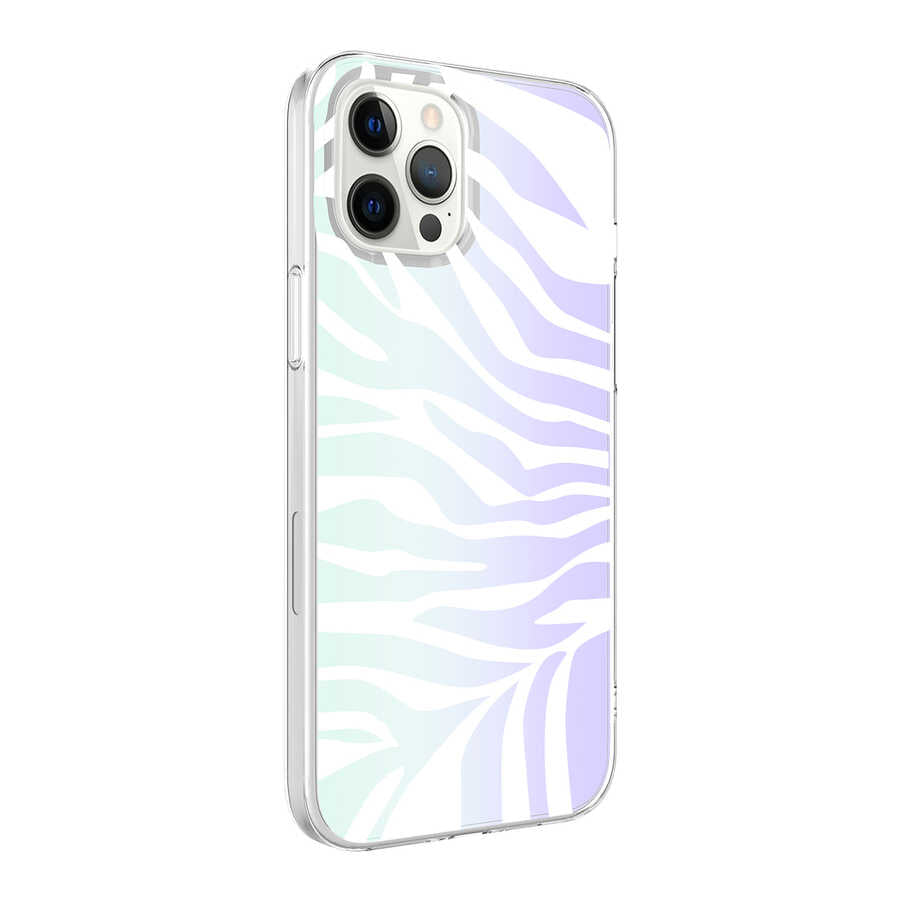 iPhone 12 Pro Max Kılıf Zore M-Blue Desenli Kılıf - Zebra No1