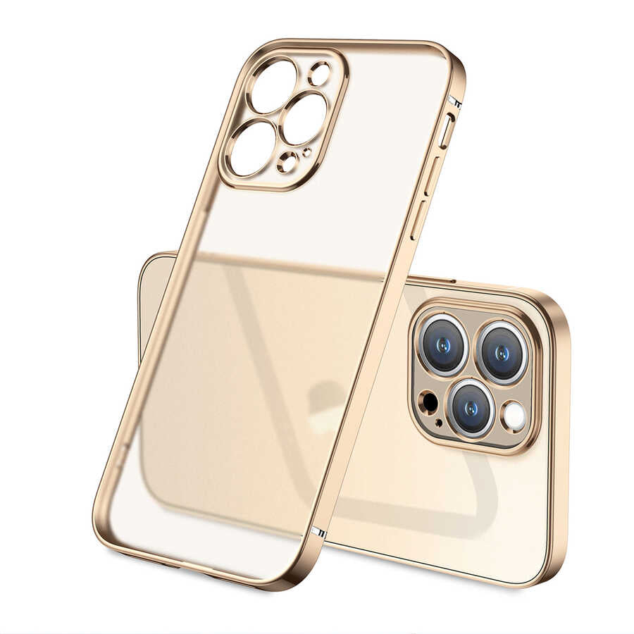 iPhone 12 Pro Max Kılıf Zore Mat Gbox Kılıf - Gold