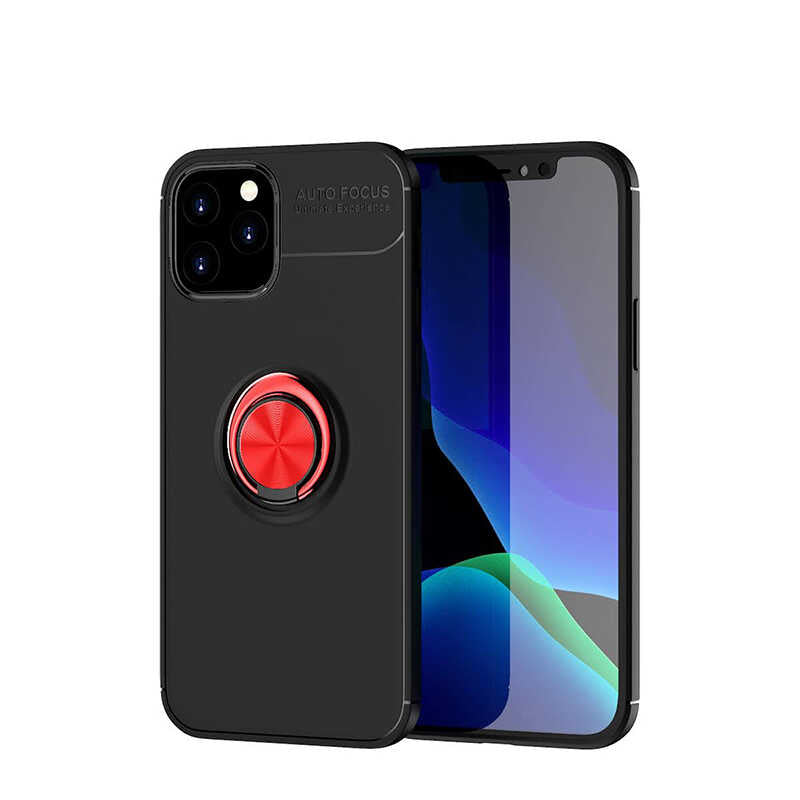 iPhone 12 Pro Max Kılıf Zore Ravel Silikon Kılıf - Siyah-Kırmızı
