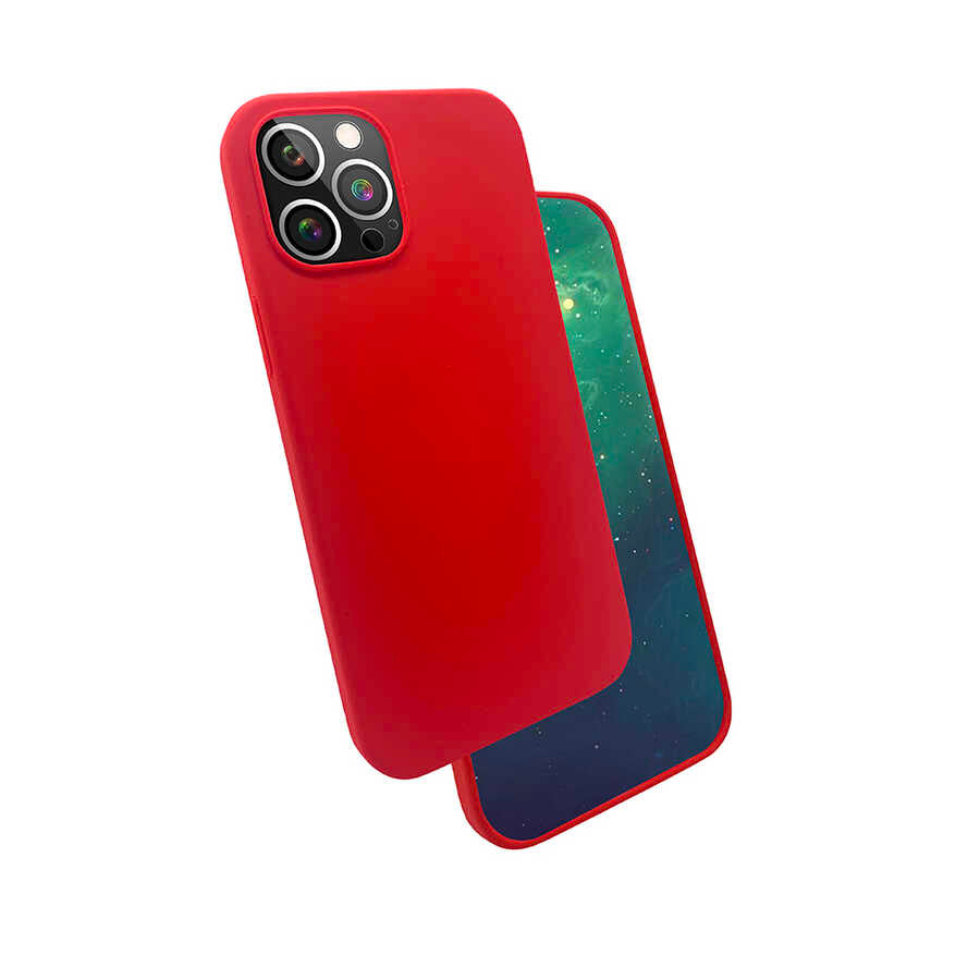 iPhone 12 Pro Max Kılıf Zore Silk Silikon - Kırmızı