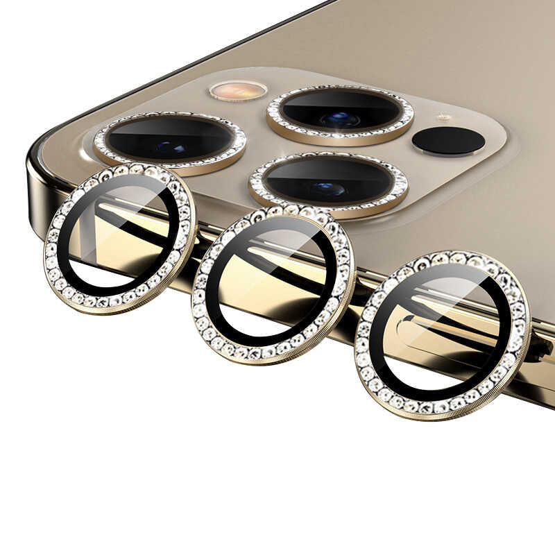 iPhone 12 Pro Max Zore CL-06 Kamera Lens Koruyucu - Gold