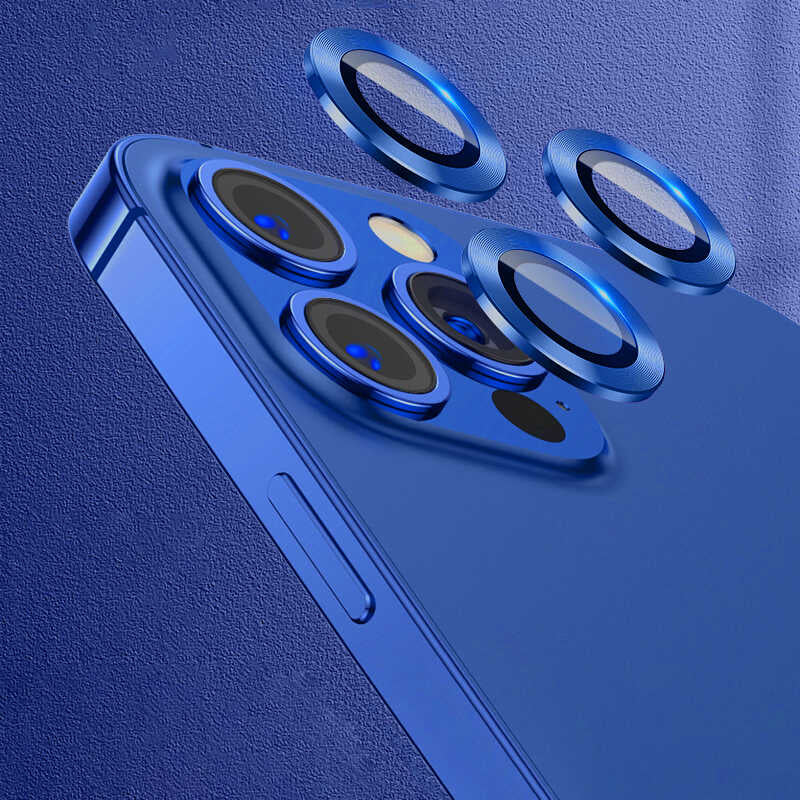 iPhone 12 Pro Max Zore CL-07 Kamera Lens Koruyucu - Lacivert
