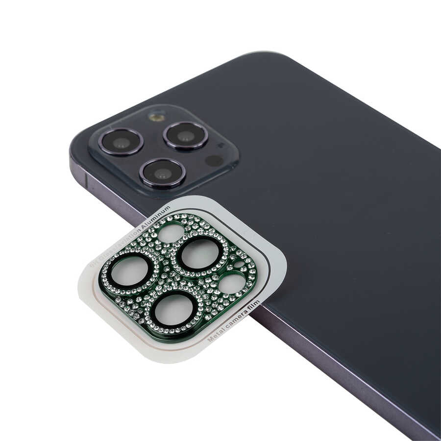 iPhone 12 Pro Max Zore CL-08 Kamera Lens Koruyucu - Koyu Yeşil