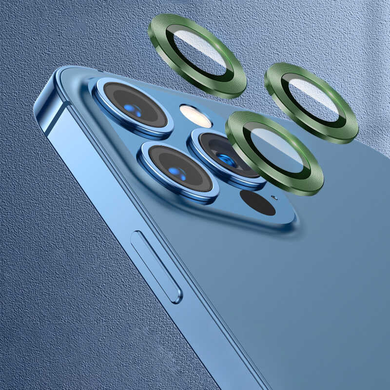 iPhone 12 Pro Zore CL-07 Kamera Lens Koruyucu - Koyu Yeşil