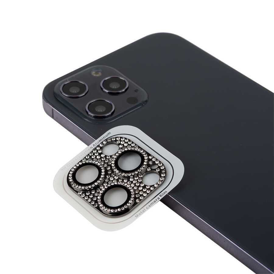 iPhone 12 Pro Zore CL-08 Kamera Lens Koruyucu - Siyah
