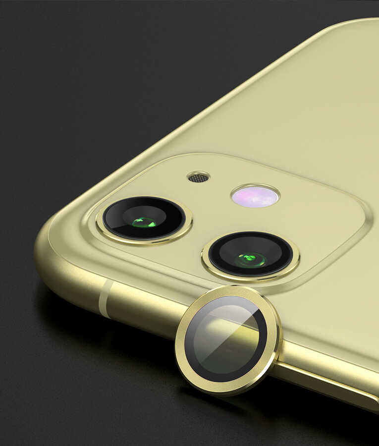 iPhone 12 Zore CL-02 Kamera Lens Koruyucu - Gold