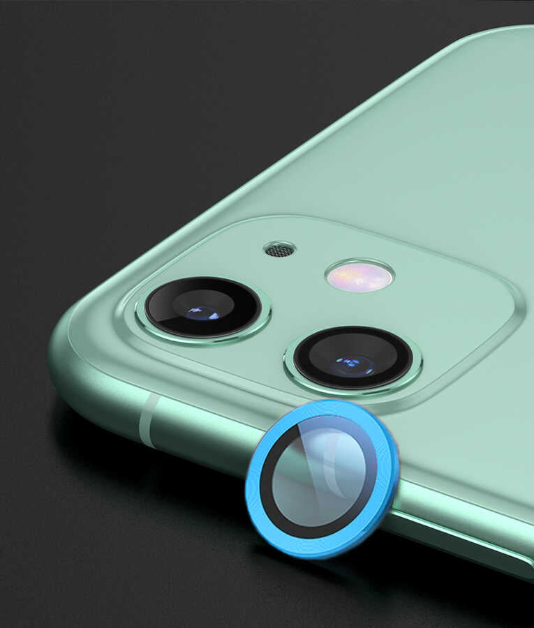 iPhone 12 Zore CL-02 Kamera Lens Koruyucu - Mavi
