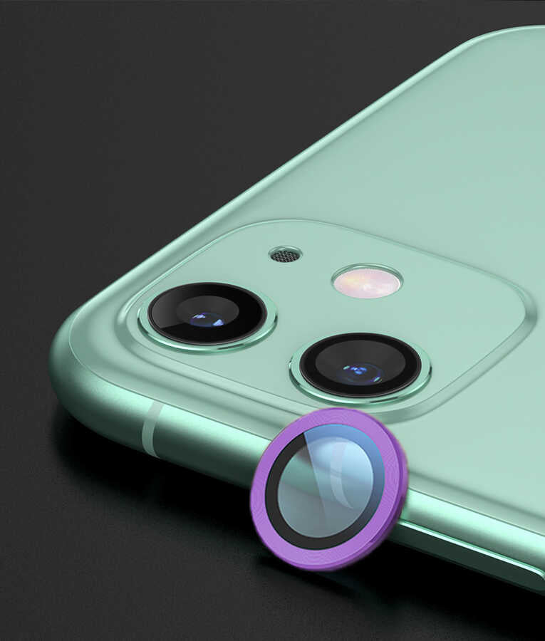 iPhone 12 Zore CL-02 Kamera Lens Koruyucu - Mor