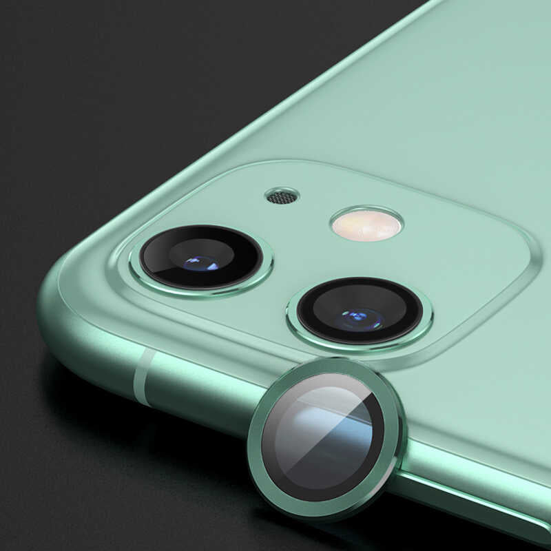 iPhone 12 Zore CL-07 Kamera Lens Koruyucu - Koyu Yeşil