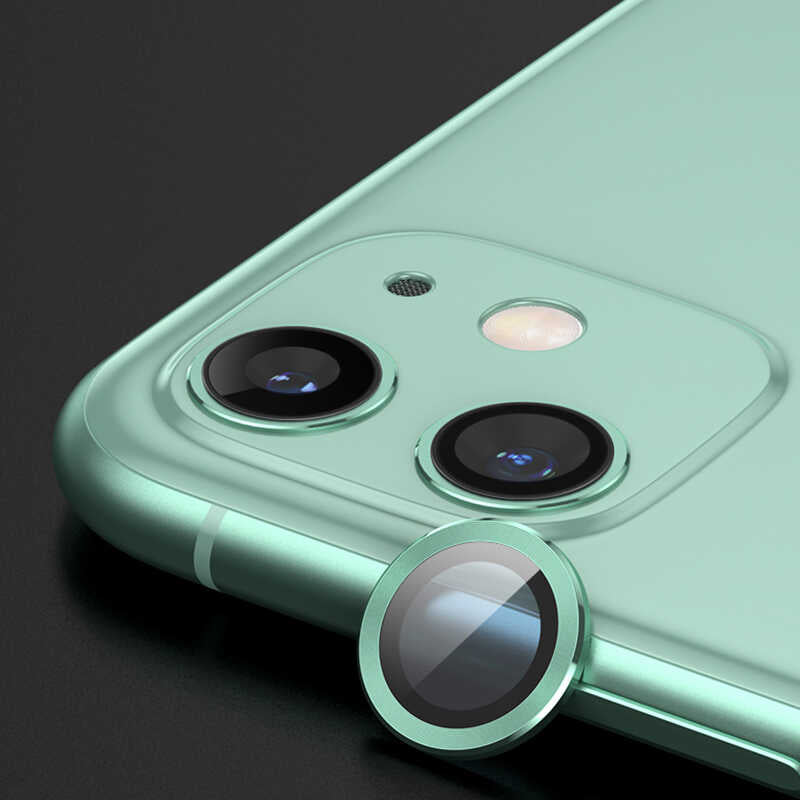 iPhone 12 Zore CL-07 Kamera Lens Koruyucu - Açık Yeşil
