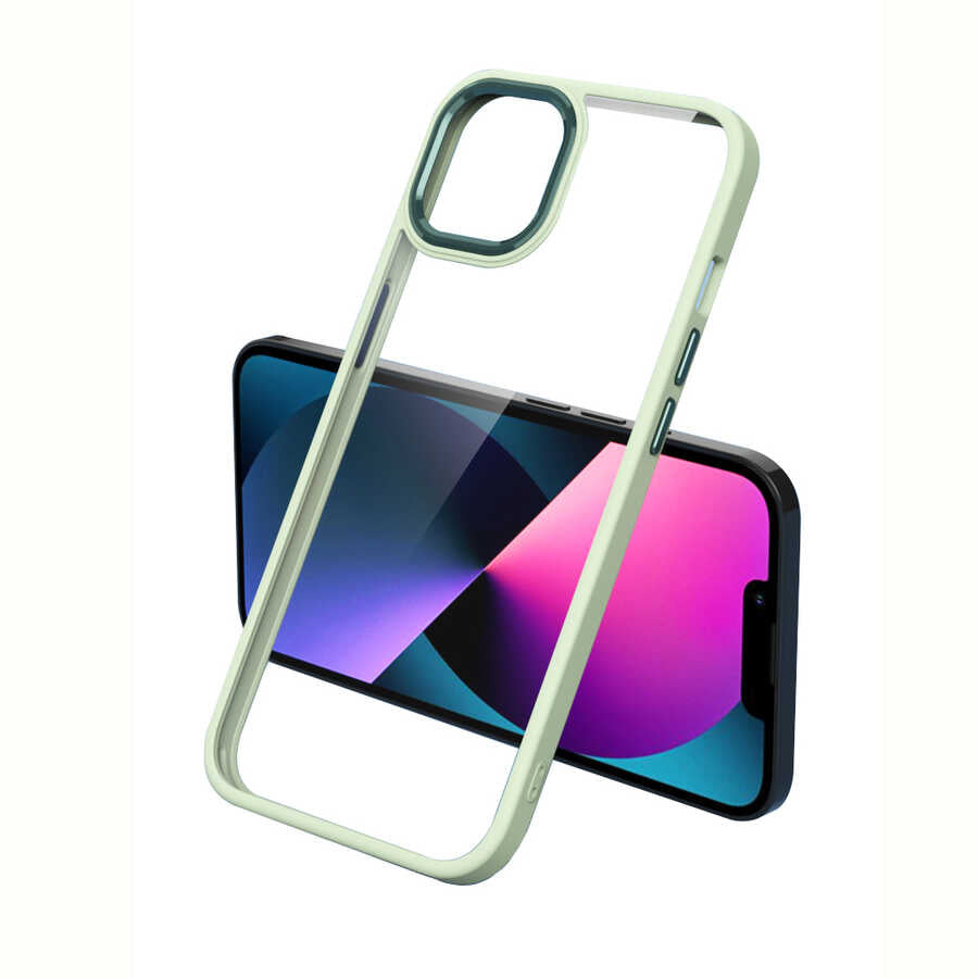iPhone 13 Kılıf Zore Krom Kılıf - Açık Yeşil