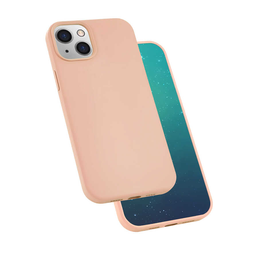 iPhone 13 Kılıf Zore Silk Silikon - Pembe
