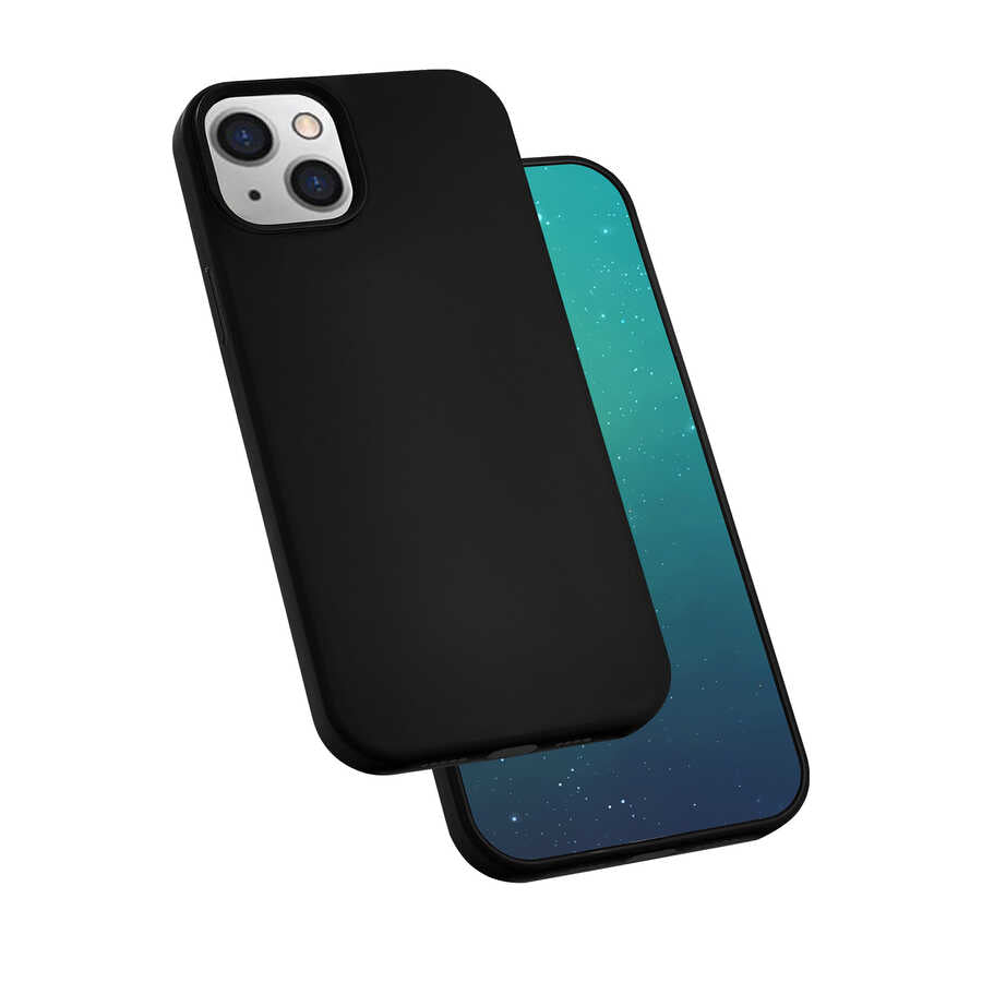 iPhone 13 Kılıf Zore Silk Silikon - Siyah