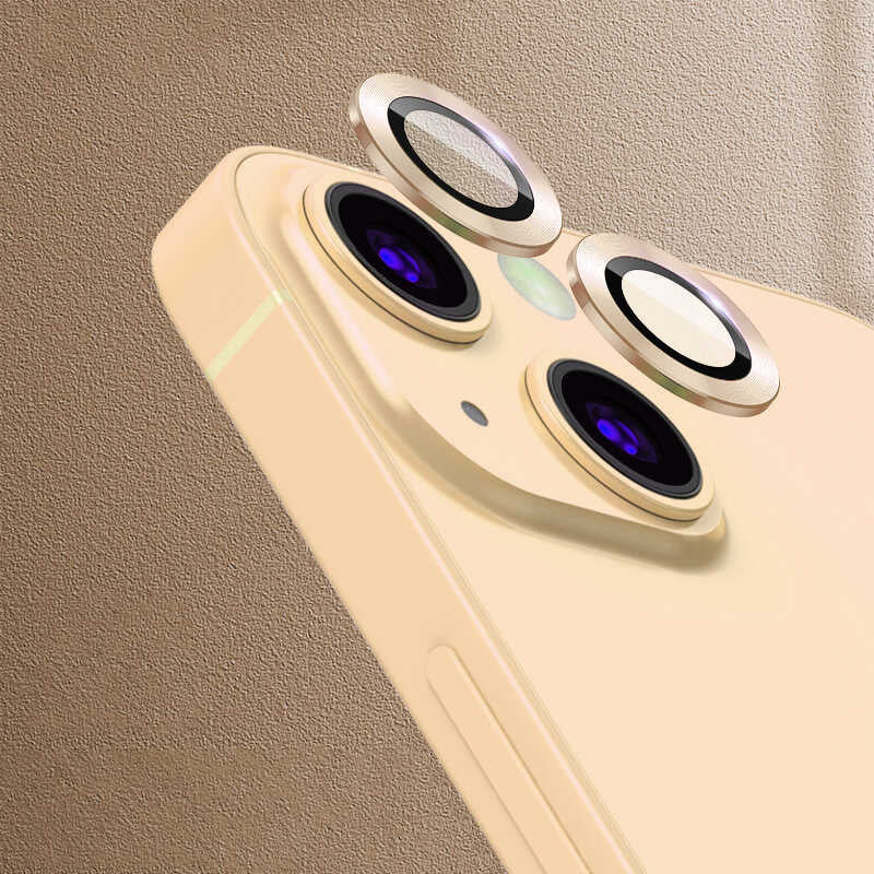 iPhone 13 Mini Zore CL-04 Kamera Lens Koruyucu - Gold