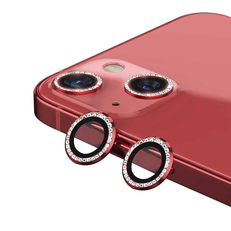 iPhone 13 Mini Zore CL-06 Kamera Lens Koruyucu - Kırmızı