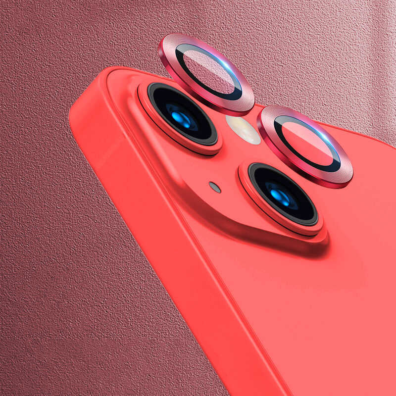 iPhone 13 Mini Zore CL-07 Kamera Lens Koruyucu - Kırmızı