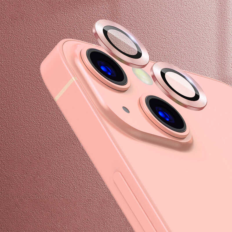 iPhone 13 Mini Zore CL-07 Kamera Lens Koruyucu - Rose Gold