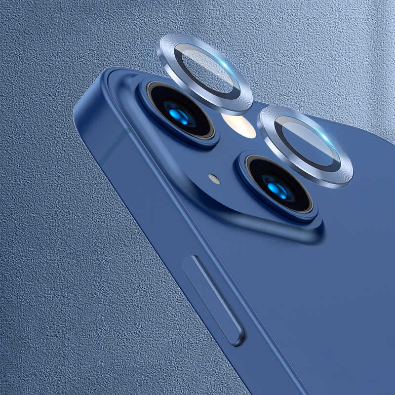 iPhone 13 Mini Zore CL-07 Kamera Lens Koruyucu - Mavi