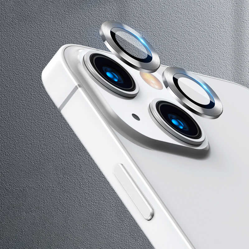 iPhone 13 Mini Zore CL-07 Kamera Lens Koruyucu - Gümüş