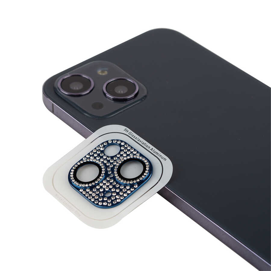 iPhone 13 Mini Zore CL-08 Kamera Lens Koruyucu - Mavi