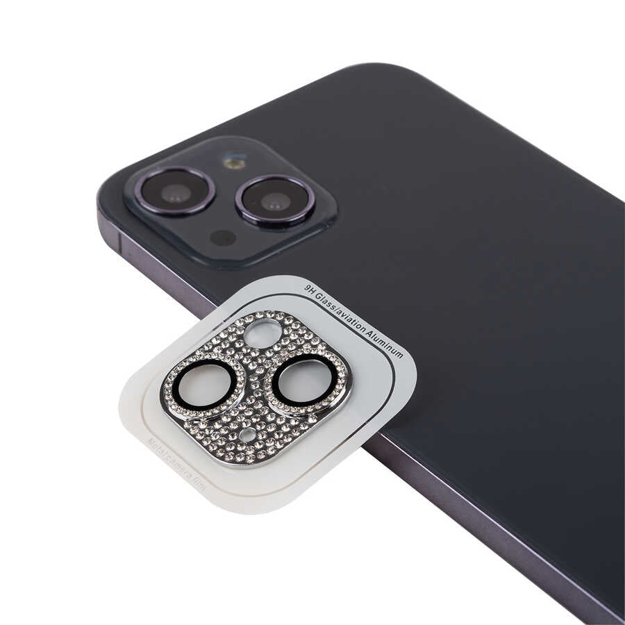 iPhone 13 Mini Zore CL-08 Kamera Lens Koruyucu - Gümüş
