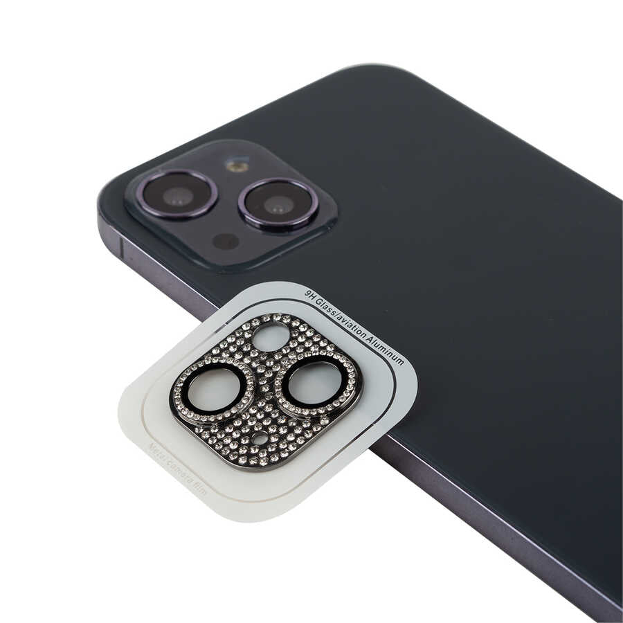 iPhone 13 Mini Zore CL-08 Kamera Lens Koruyucu - Siyah