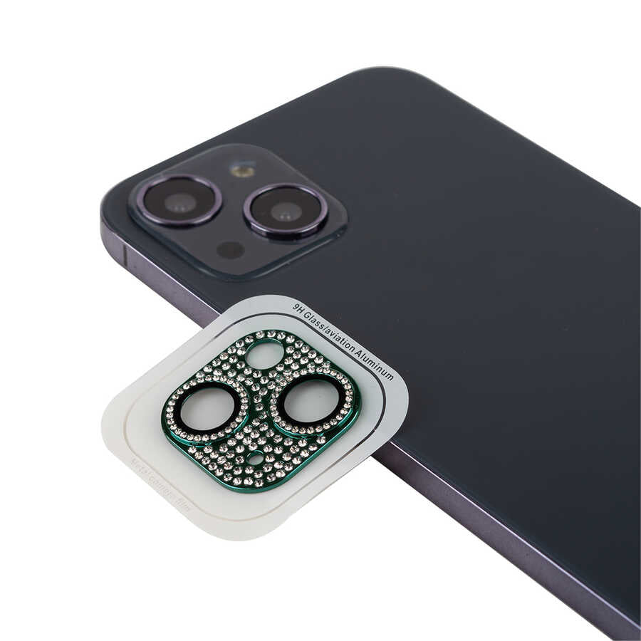iPhone 13 Mini Zore CL-08 Kamera Lens Koruyucu - Koyu Yeşil