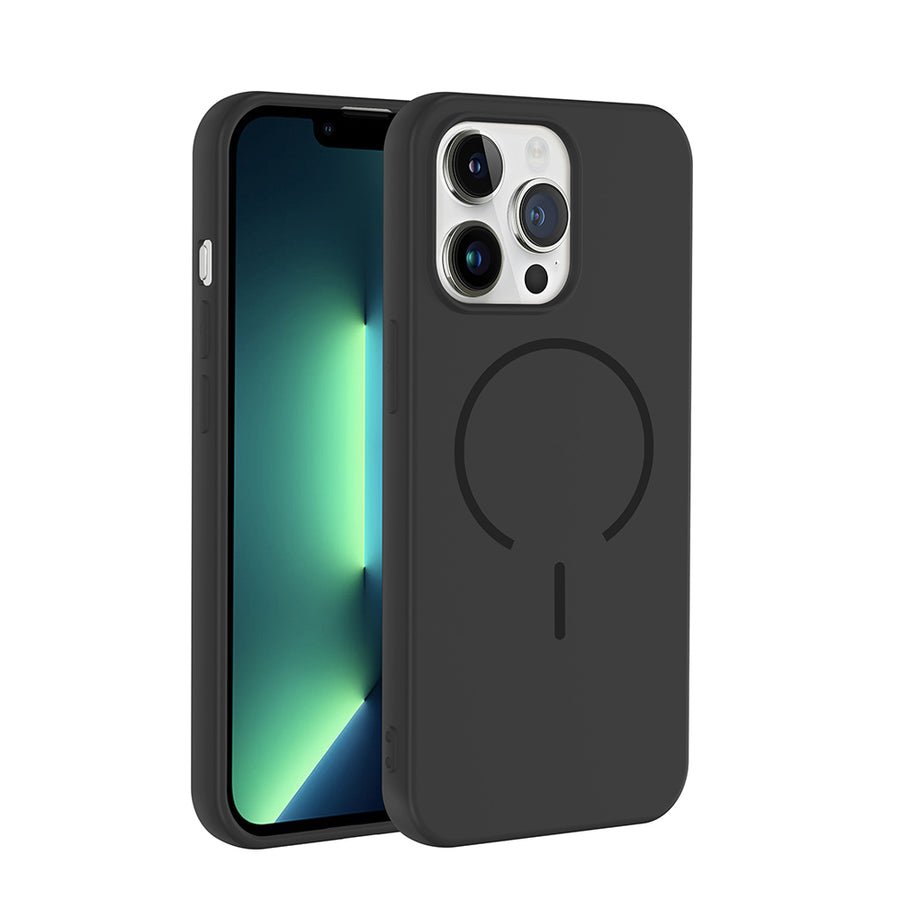 iPhone 13 Pro Kılıf M-safe Şarj Özellikli Zore Meta Kılıf - Siyah