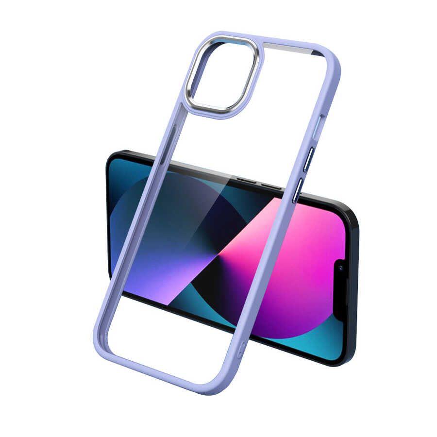 iPhone 13 Pro Kılıf Zore Krom Kılıf - Lila